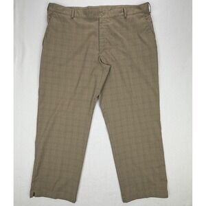 Nike Golf Fit Dry Mens 42x30 Tan Brown Grid Plaid Performance Pants Stretch